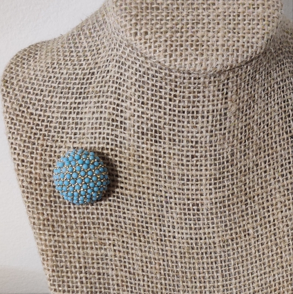 Signed Marcel Boucher Turquoise Ball Sphere Brooch - Picture 7 of 15